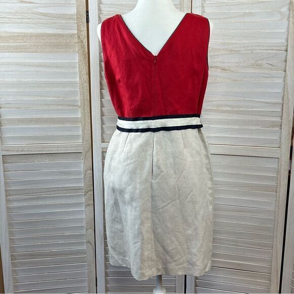 Vilagallo Linen Blend Embellished Sheath Dress 44 / 12 - Picture 7 of 16